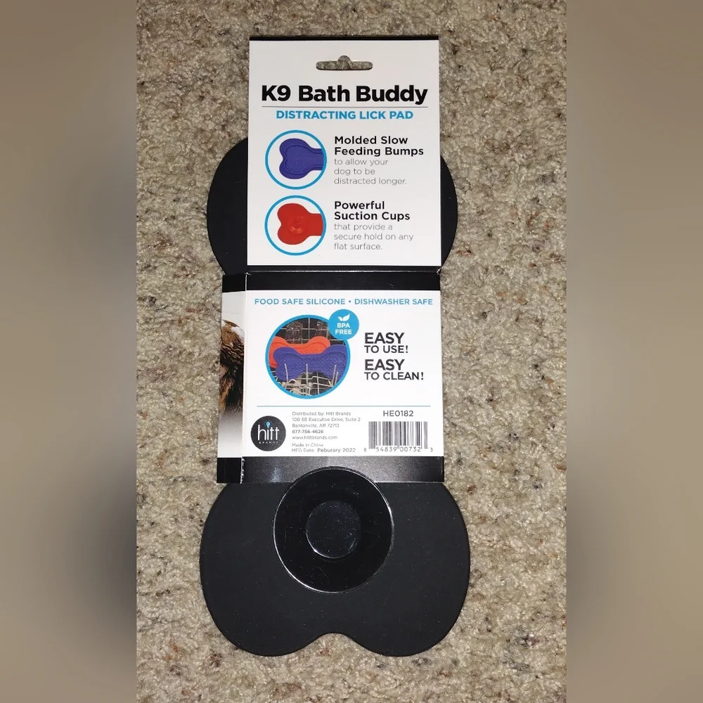 NWT Black K9 Bath Buddy Distracting Lick Pad 10